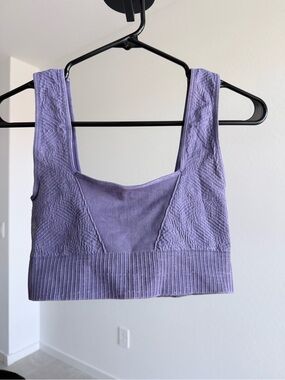 FP Movement by Free People Lavender Textured Ribbed Sports Bra